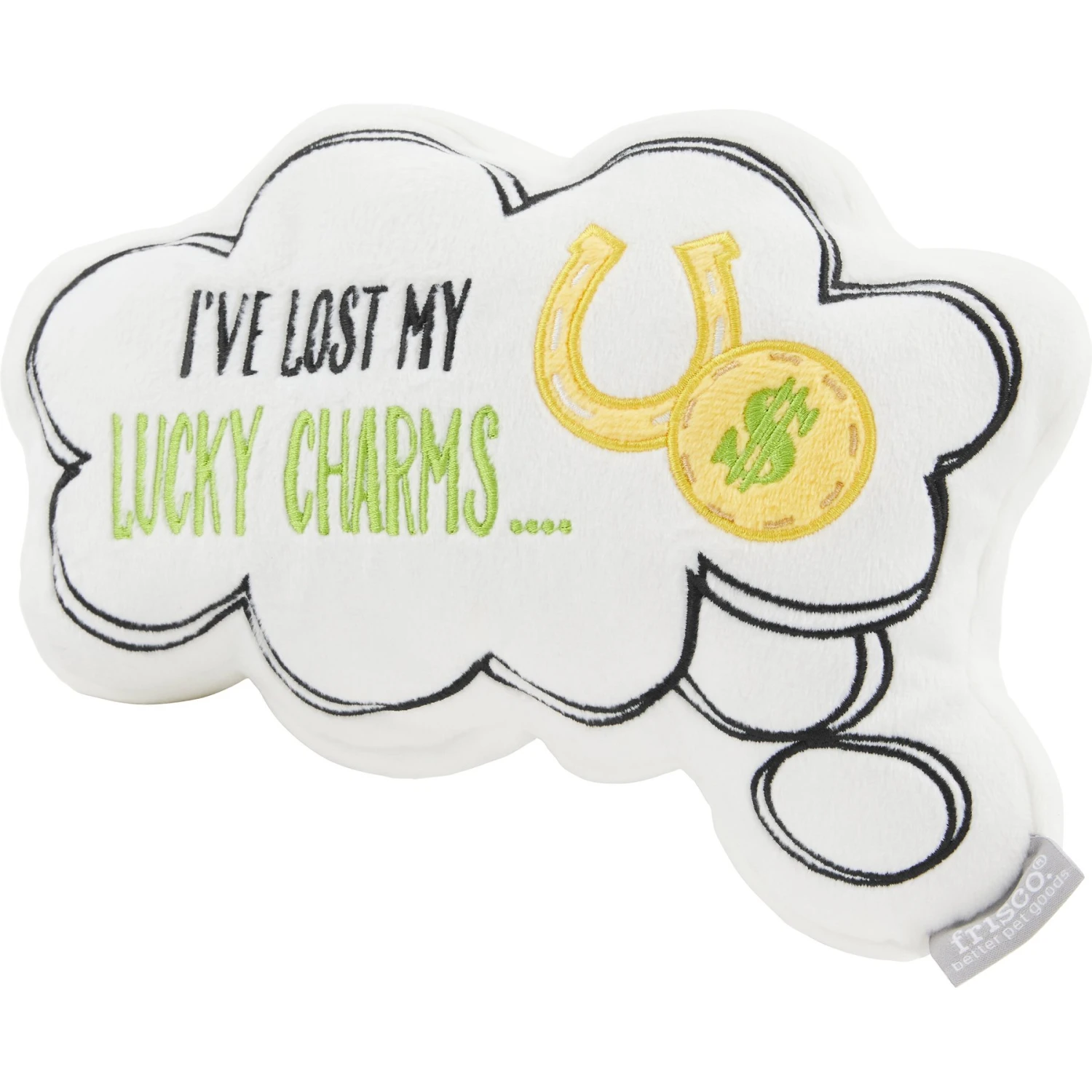 Frisco St. Patrick's Thought Bubble Reversible Plush Squeaky Dog Toy 1 Frisco St. Patrick's Thought Bubble Reversible Plush Squeaky Dog Toy