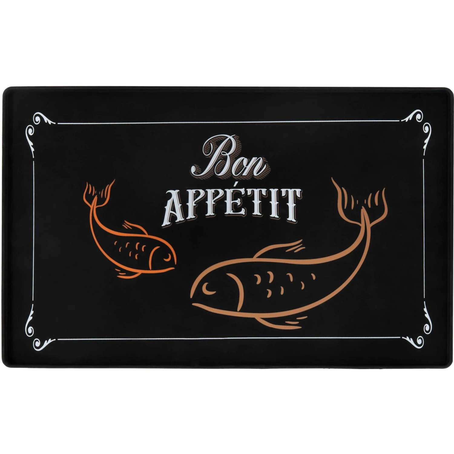 Frisco Silicone Fish Print Dog & Cat Food Mat, Black 1 Frisco Silicone Fish Print Dog & Cat Food Mat, Black