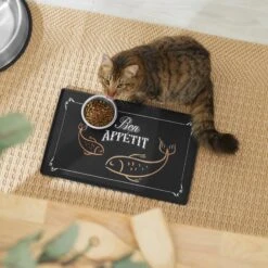 Frisco Silicone Fish Print Dog & Cat Food Mat, Black 9 Frisco Silicone Fish Print Dog & Cat Food Mat, Black -Frisco 311953 PT3. AC SS1800 V1642542608
