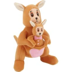 Frisco Valentine Kangaroo & Joey Plush Squeaky Dog Toy