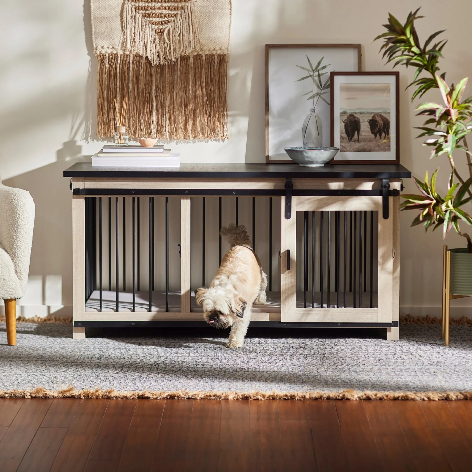 Frisco "Rockford" Dog Crate Credenza & Mat 1 Frisco "Rockford" Dog Crate Credenza & Mat