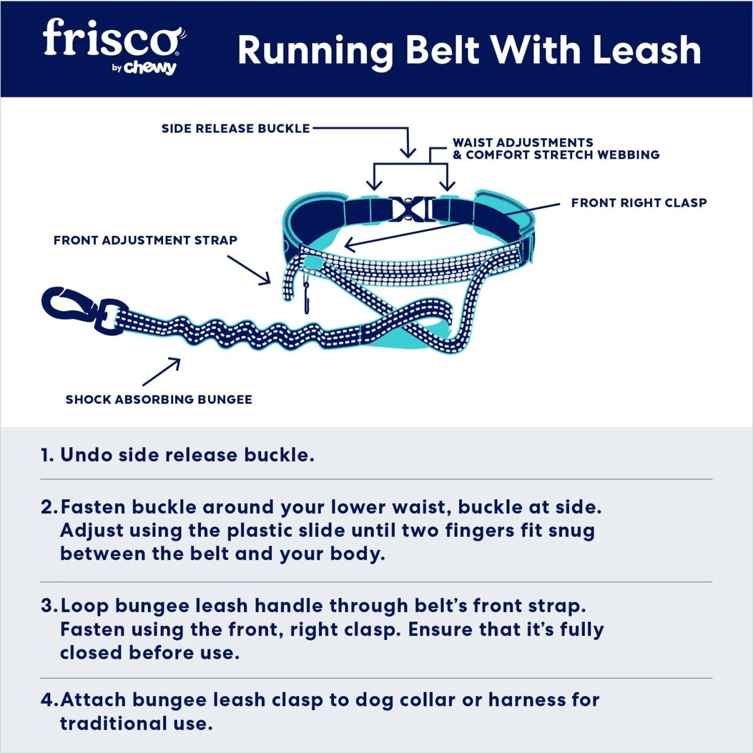 Frisco Outdoor Running Belt With Bungee Dog Leash 5 Frisco Outdoor Running Belt With Bungee Dog Leash - Image 5