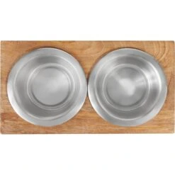Frisco Premium Stainless Steel Double Diner Dog & Cat Bowl, Black -Frisco 331532 PT4. AC SS1800 V1657656874