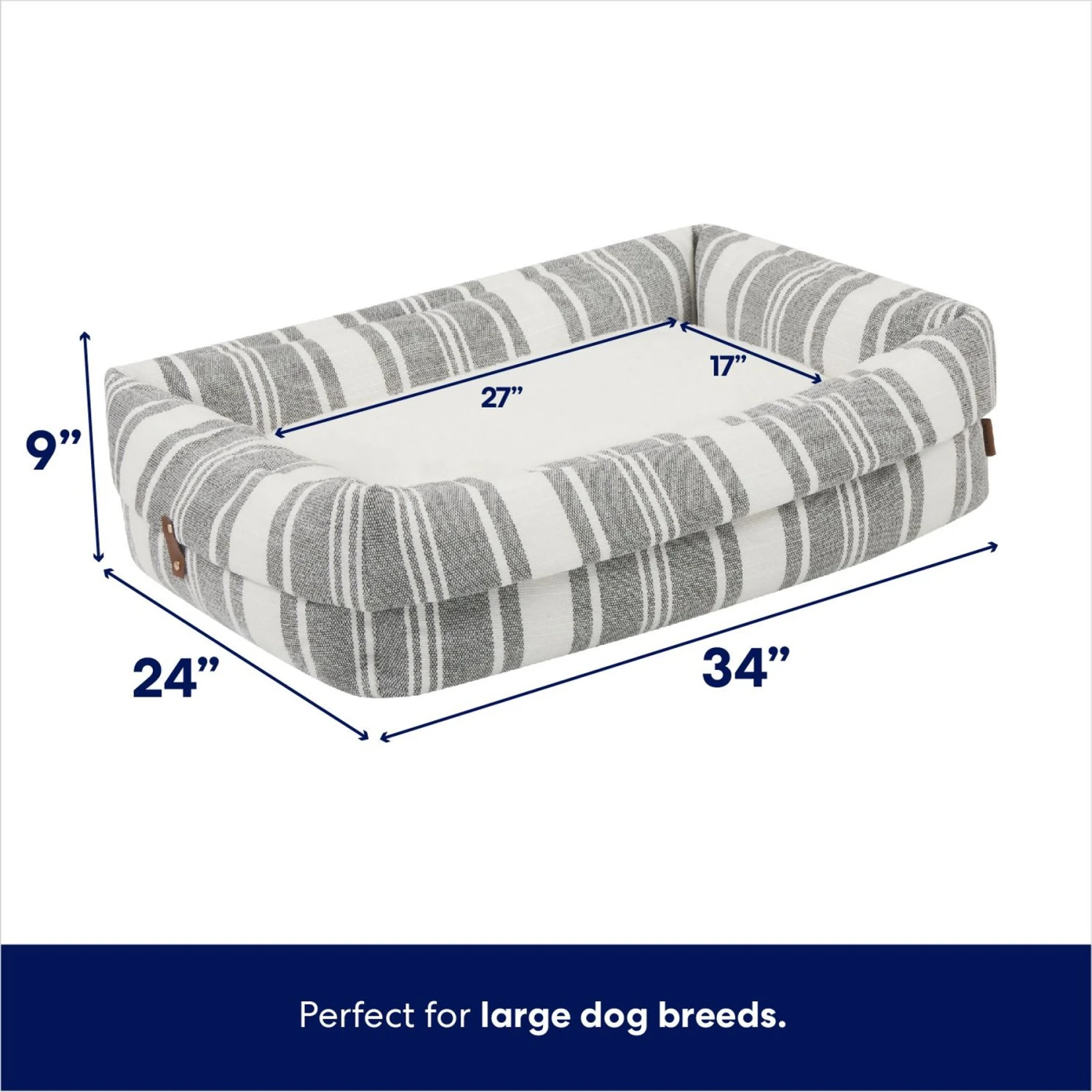 Frisco Farmhouse Deep Cuffed Cuddler Dog Bed 2 Frisco Farmhouse Deep Cuffed Cuddler Dog Bed - Image 2