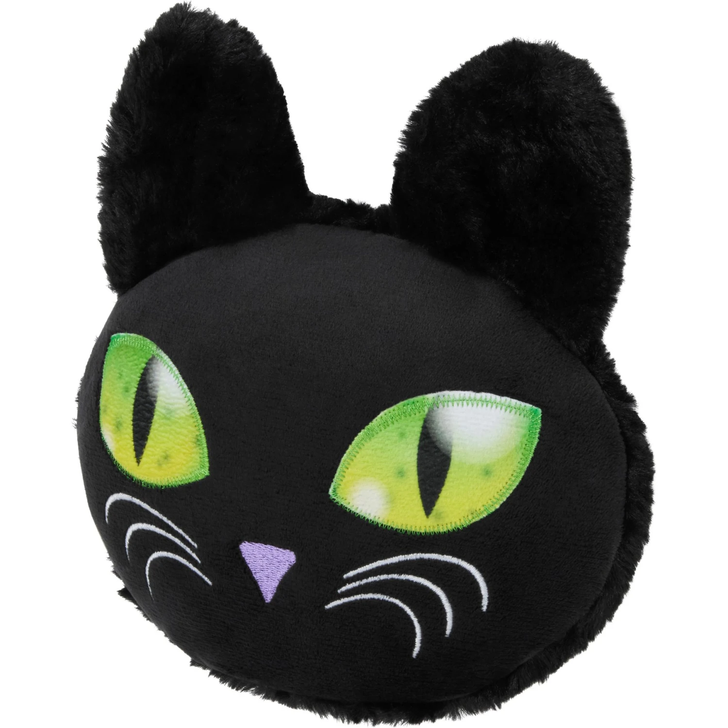 Frisco Halloween Black Cat Round Plush Squeaky Dog Toy 1 Frisco Halloween Black Cat Round Plush Squeaky Dog Toy
