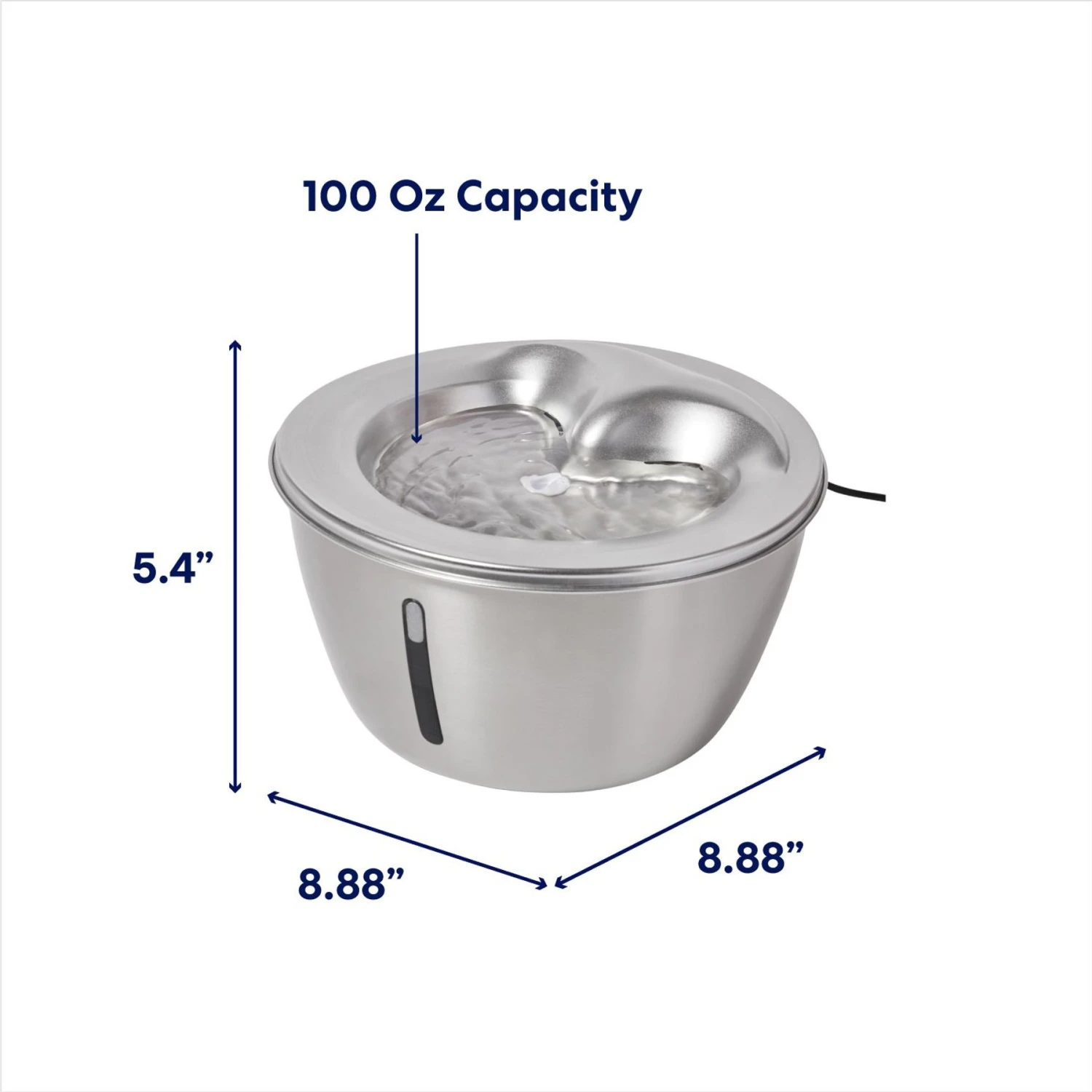 Frisco Stainless Steel Heart Dog & Cat Fountain 2 Frisco Stainless Steel Heart Dog & Cat Fountain - Image 2