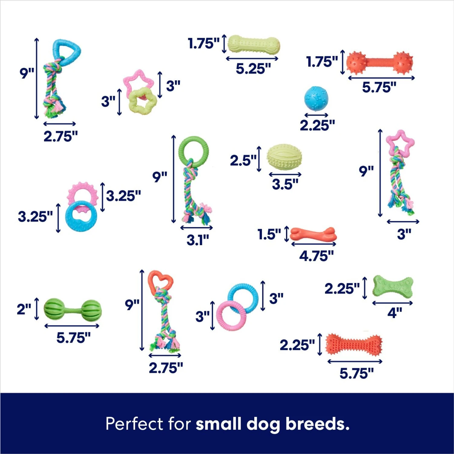 Frisco Small Breed Puppies Rope & TPR Variety Pack Puppy Toy 2 Frisco Small Breed Puppies Rope & TPR Variety Pack Puppy Toy - Image 2
