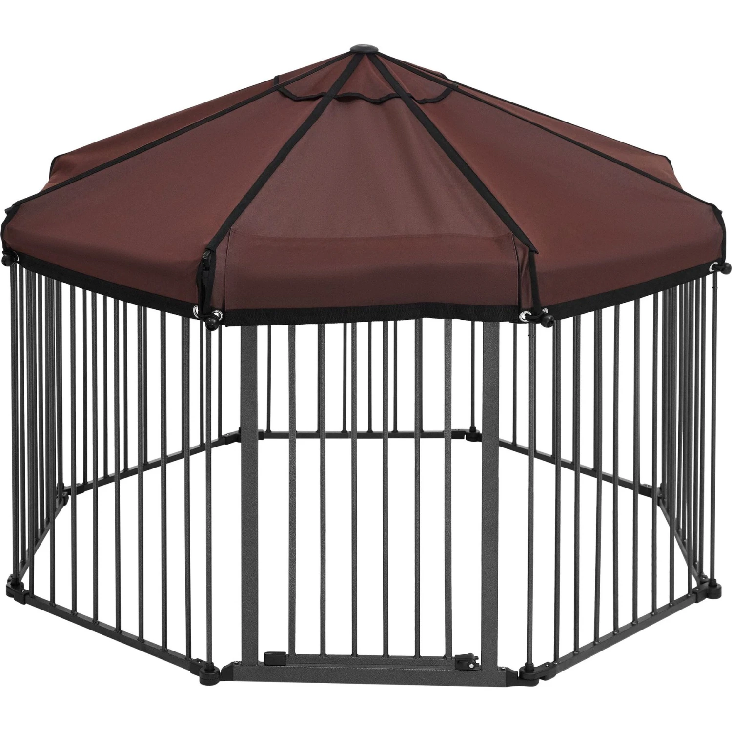 Frisco Outdoor Galvanized Steel 8-Panel Configurable Gate And Playpen With Oxford Roof 4 Frisco Outdoor Galvanized Steel 8-Panel Configurable Gate And Playpen With Oxford Roof - Image 4