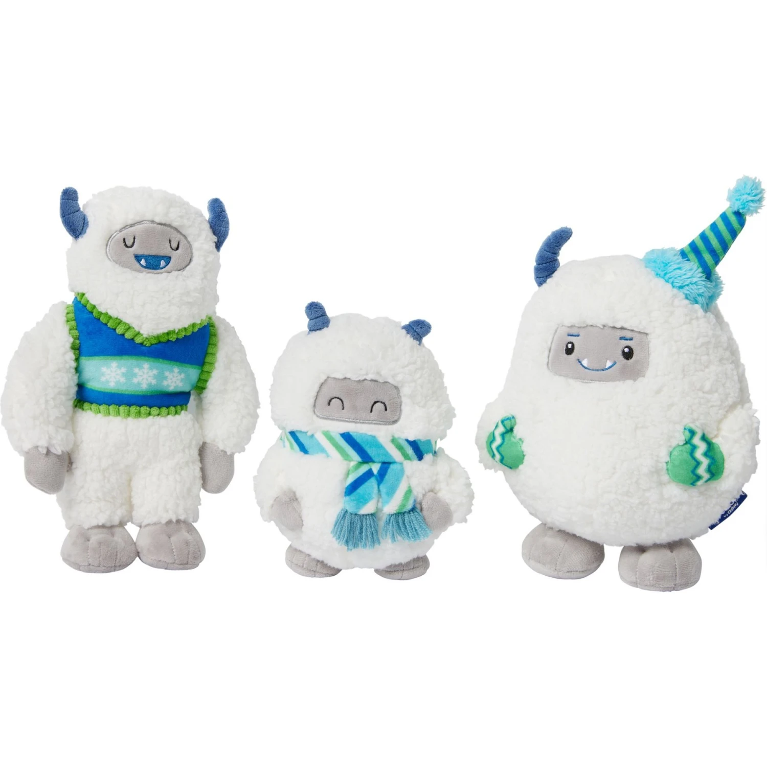 Frisco Holiday Friendly Yetis Plush Squeaky Dog Toy 1 Frisco Holiday Friendly Yetis Plush Squeaky Dog Toy